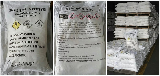 Metal Kaplamada 25KG / Çanta NaNO2 Sodyum Nitrit% 99 Katkı Maddesi