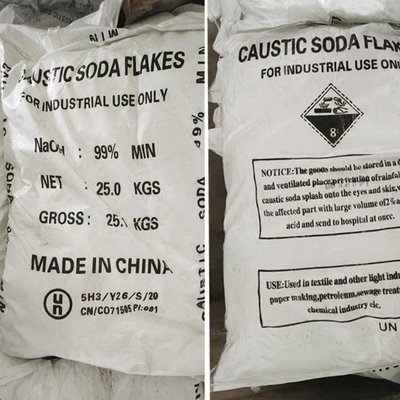Endüstriyel Sınıf 25 kg/tüfeği Kaustik Soda Sodyum Hidroksit NaOH 96%-99% Kimyasal Reaksiyonlar için